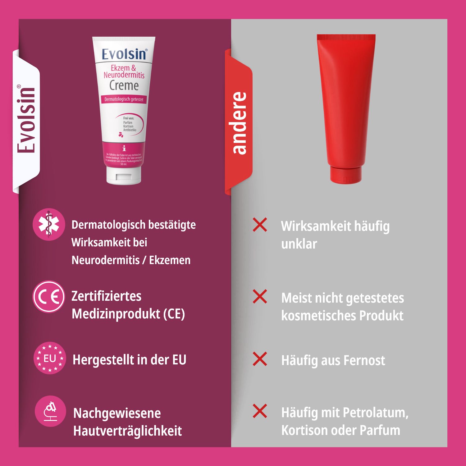 Evolsin® Ekzem & Neurodermitis Creme Doppelpack - Mindert Juckreiz & beruhigt gereizte Haut