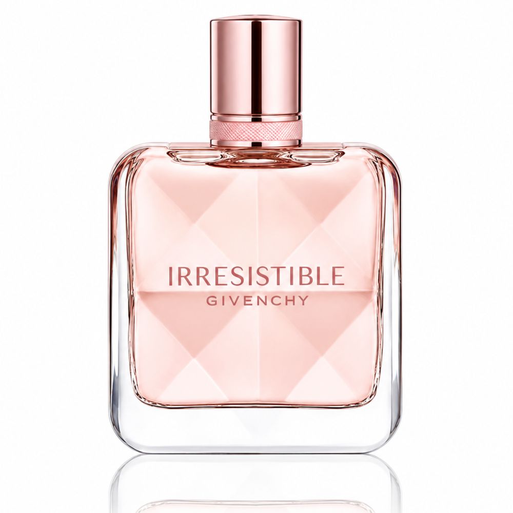 Givenchy Irresistible Rose Velvet Eau de Parfum Flakon mit roséfarbenem Verschluss.