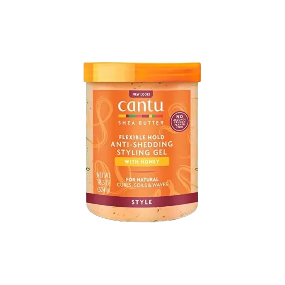 Cantu Styling Gel mit Sheabutter und Honig, flexible Anti-Haarausfall-Formel.