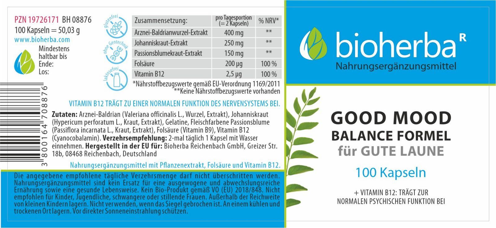 Bioherba Good Mood Balance Formel für Gute Laune Kapseln