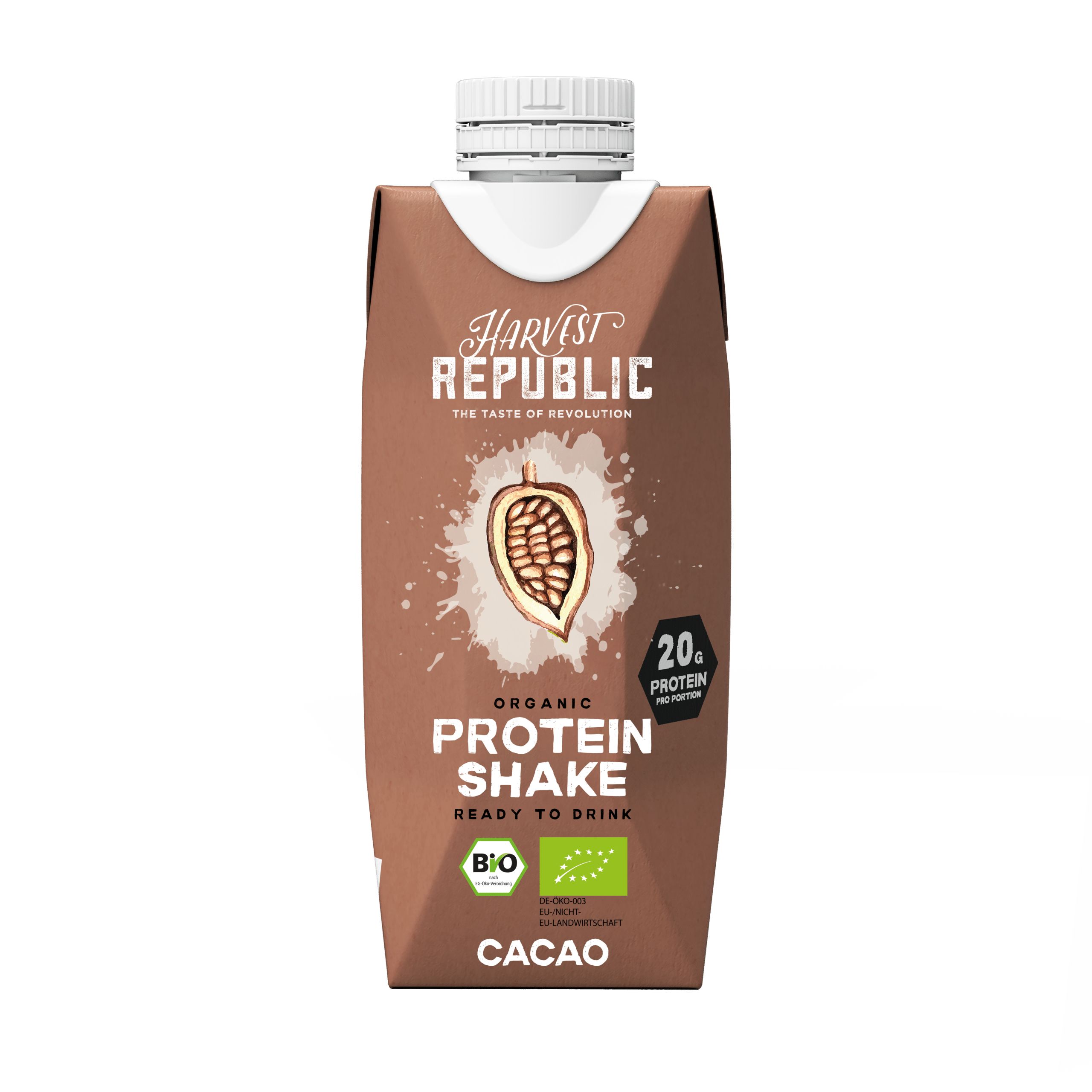 Harvest Republic Bio Protein Shake - Ready To Drink, Cacao