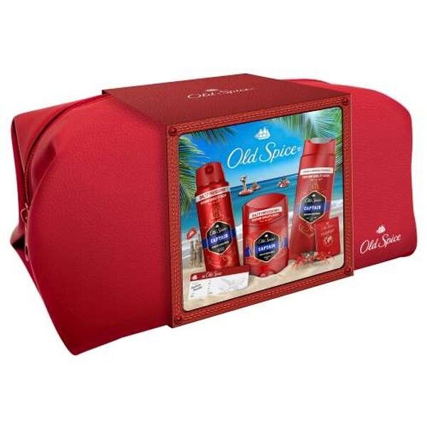 Old Spice Captain Reisetasche Geschenkset mit Deostick, Deospray und Duschgel