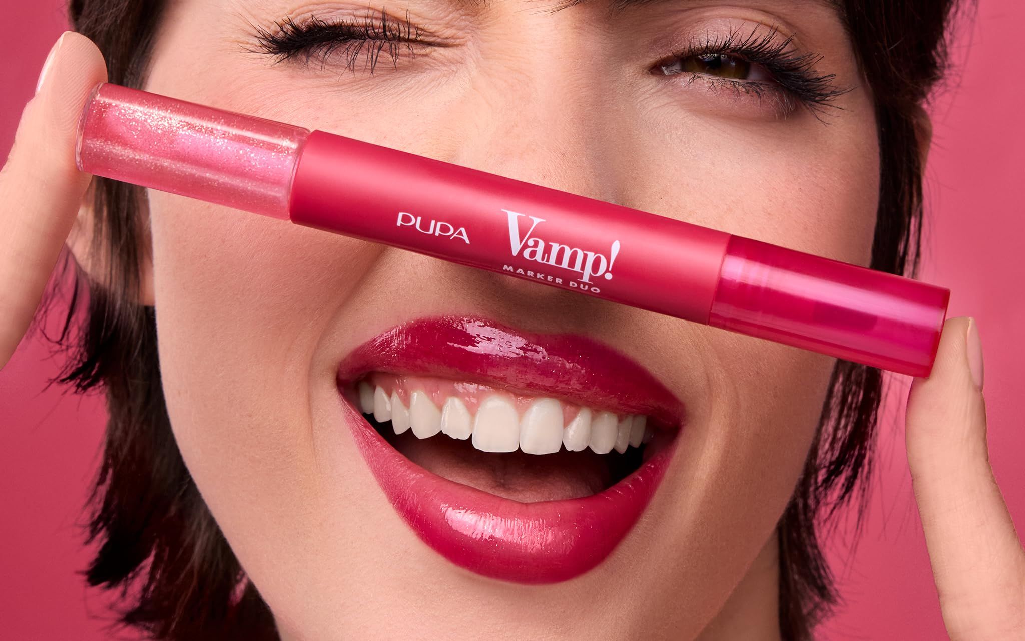 Pupa Vamp! Marker 3‑in‑1 Lippenstift + Gloss Duo, 007 Red Potion