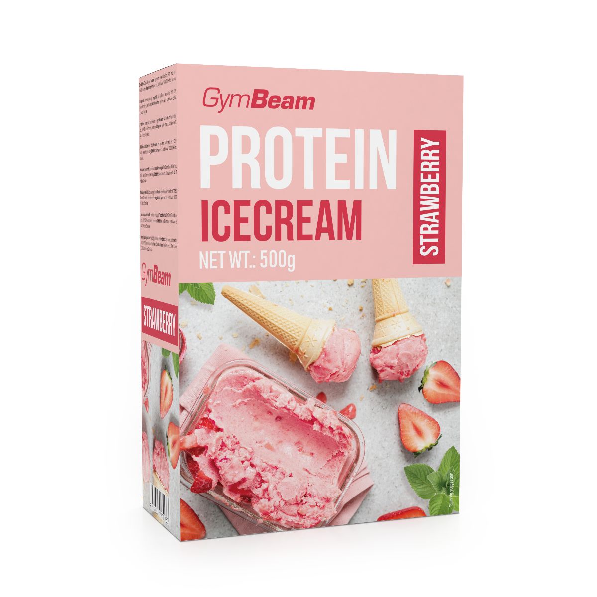 GymBeam Protein-Eiscreme Pulver, Erdbeergeschmack, 500g Netto.