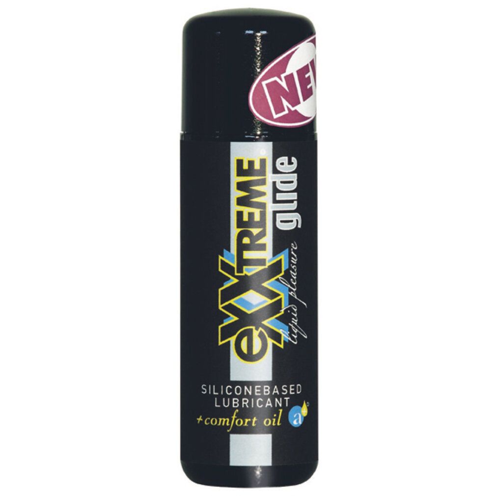 Flasche eXXtreme glide mit Aufkleber 'NEW'.