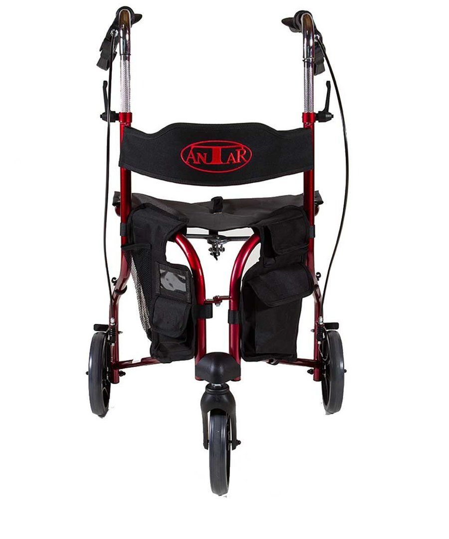 ANTAR Dreirad Rollator mit softbereiften Rädern, faltbar und höhenverstellbar Gewicht: 8,4 kg