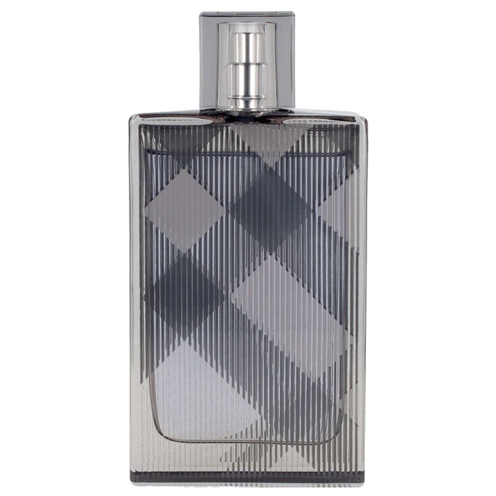 Rechteckiger Flakon mit Karo-Muster. Silberner Sprühkopf.