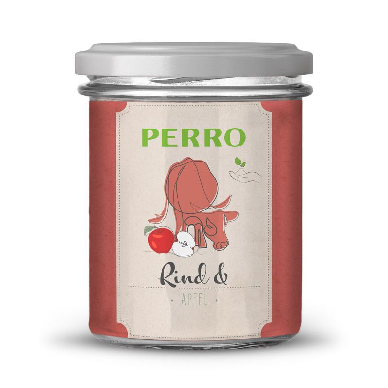 PERRO Geniesser Glas Hund SET Rind & Apfel