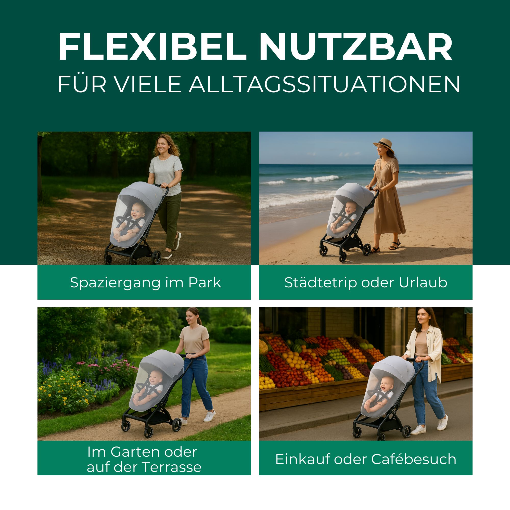 SILBERKRAFT Kinderwagen & Buggy Mückennetz