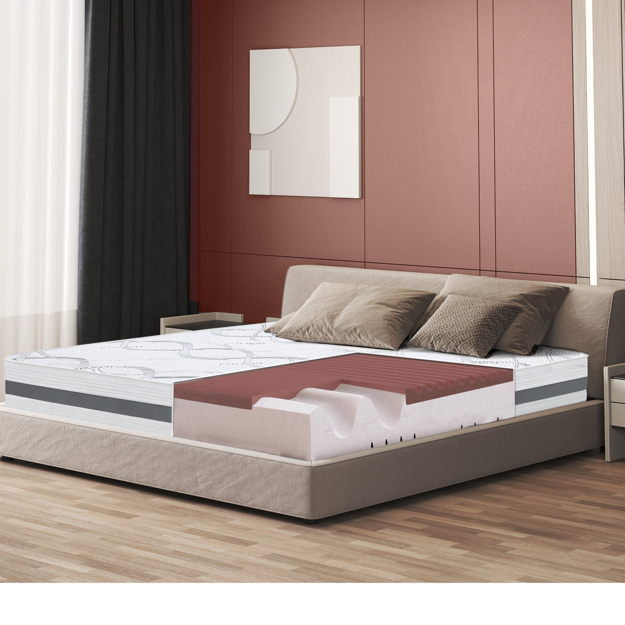 The White Stone Memory Foam Matratze 180x190 cm Höhe 27 cm