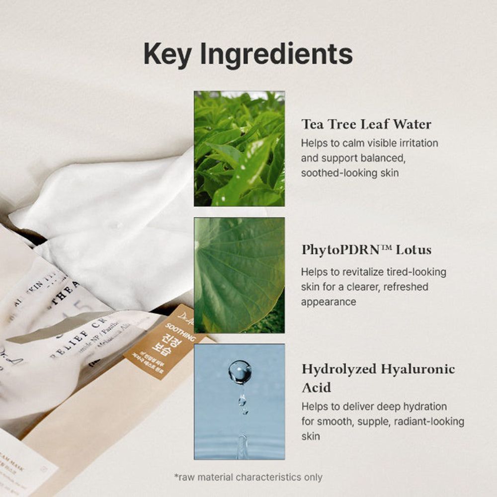 Nahaufnahme von Teebaumblattwasser, PhytoPDRN Lotus und hydrolysierter Hyaluronsäure.