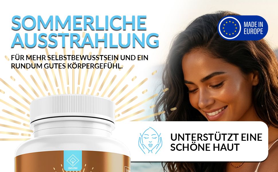 Enolenia® | Bräunungskapseln | Beta-Carotin | Natürlicher Bräunungsbeschleuniger