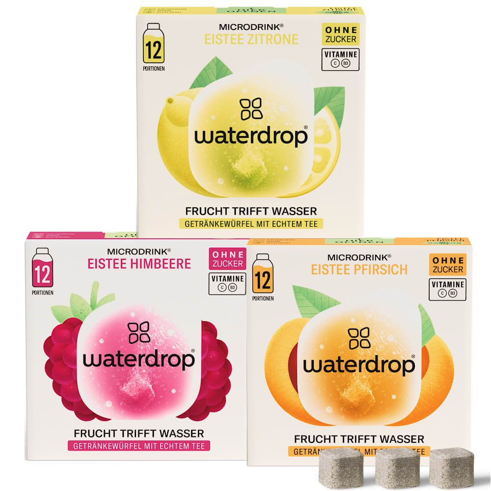 waterdrop® Eistee Trio Zitrone Pfirsich Himbeere