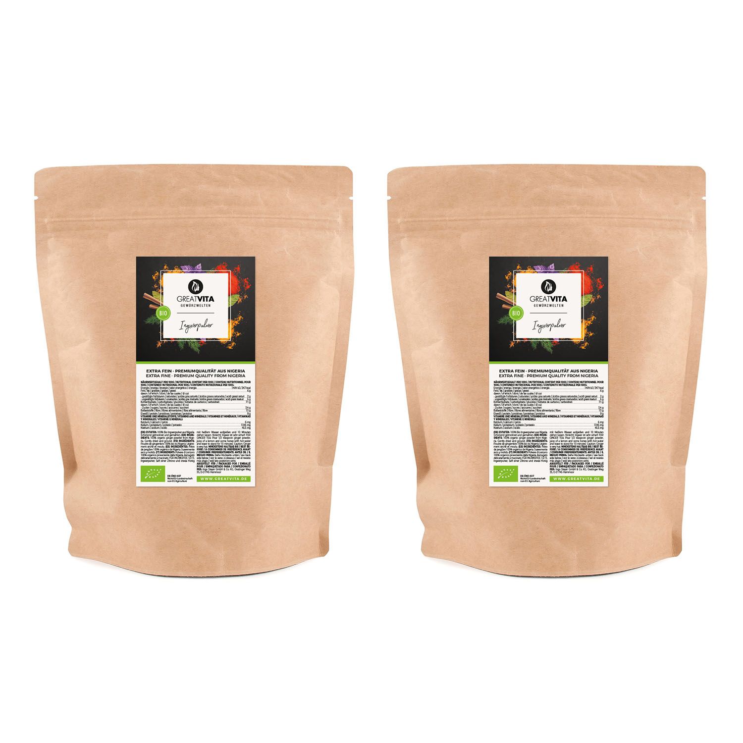 GreatVita Bio Ingwer Pulver