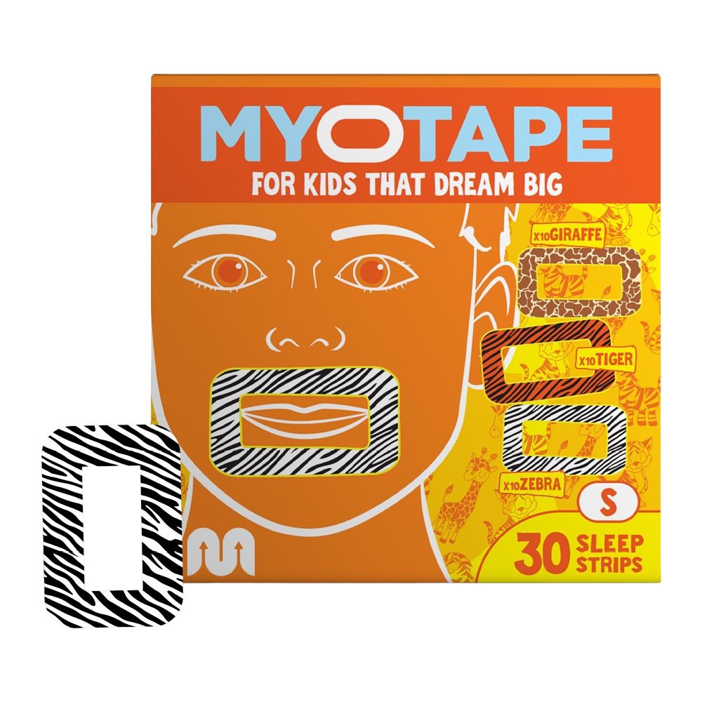 Myotape Kinder Tiere bunt: 30 Sleep Strips mit Zebra-Muster, Größe S.
