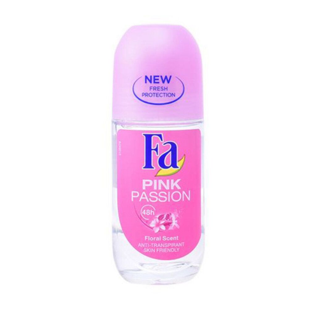 Fa Pink Passion Roll-on-Deodorant. Neue Frische-Schutz-Formel. 48h Schutz. Floral Scent. Hautfreundlich.