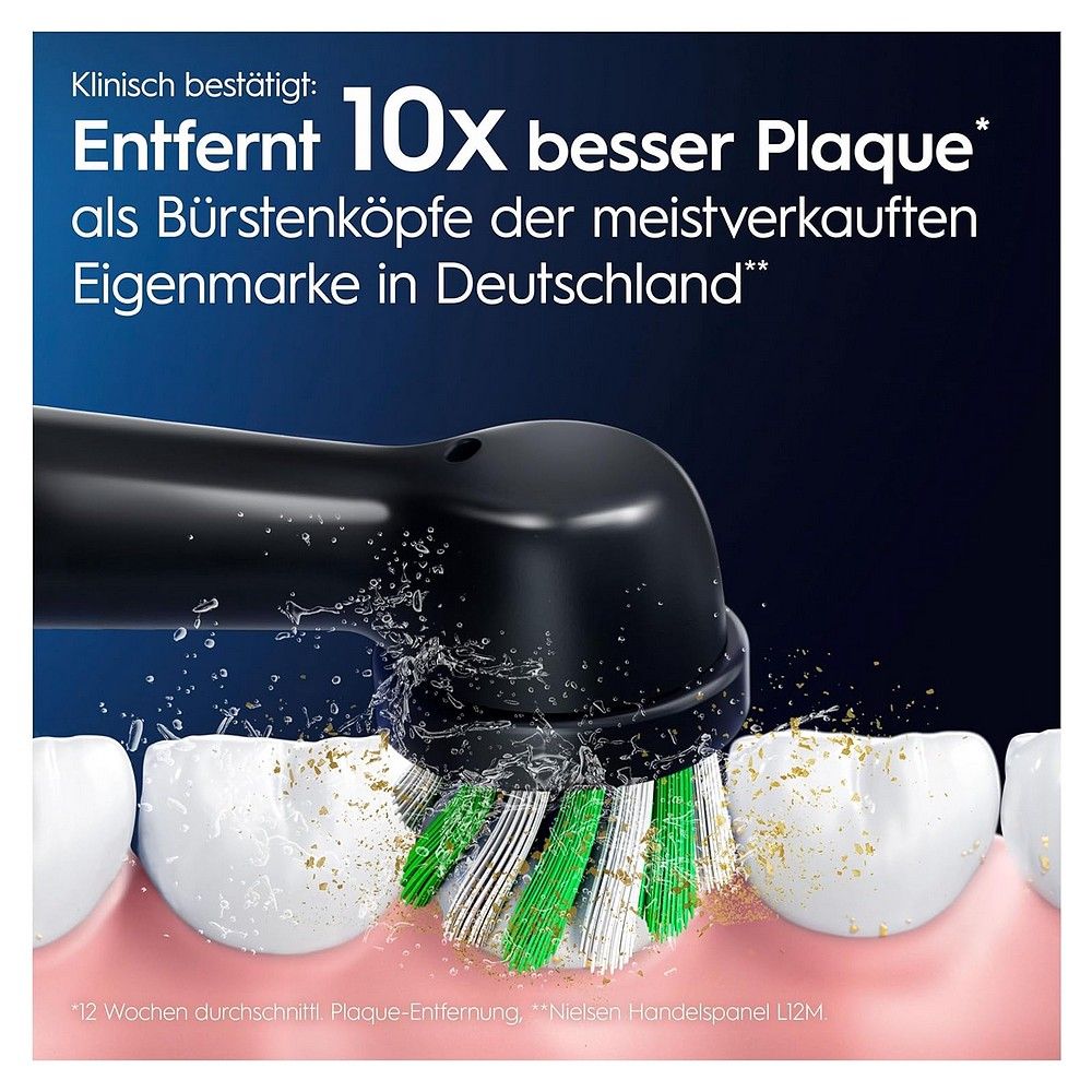 Oral-B Pro CrossAction Aufsteckbürste reinigt Zähne und entfernt Plaque.