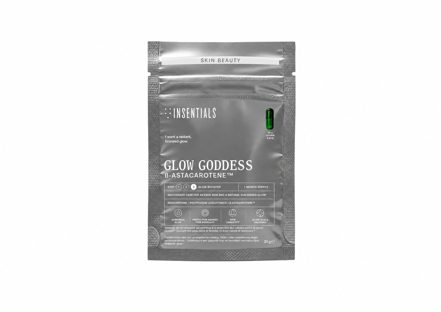 Insentials - Glow Goddess (SS-Astacarotene™) - Unterstützung für strahlende Haut, Antioxidansschutz