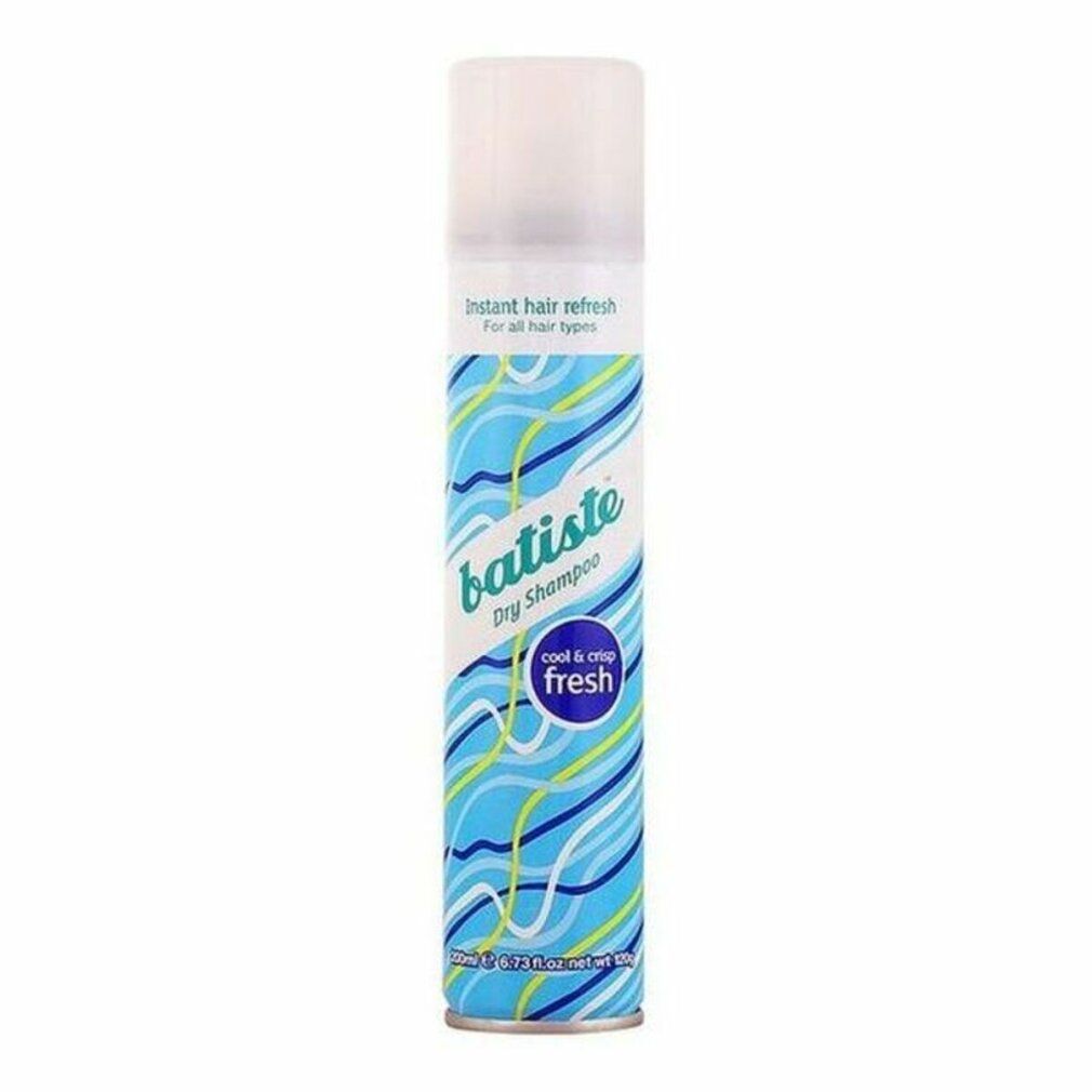 Batiste Trockenshampoo. Blaue Dose mit weißem Deckel. Aufschrift: Batiste, Dry Shampoo, cool & crisp fresh.