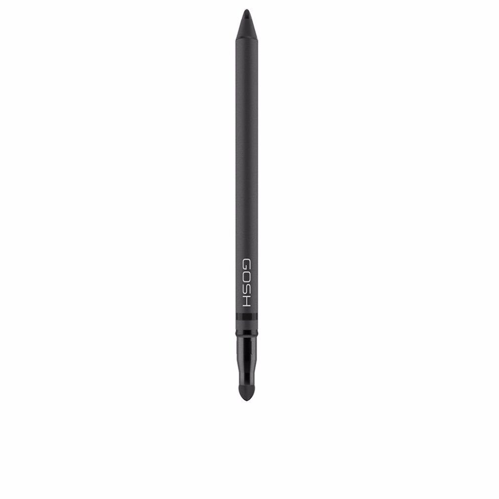 Schwarzer Gosh Infinity Eyeliner. Zylindrische Form mit spitzem Ende und Applikator. Marke GOSH auf dem Stift.