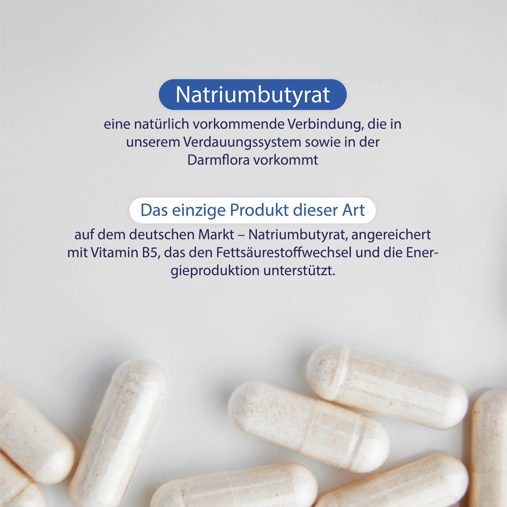 Blauer Behälter mit 60 Kapseln Betain HCL von PuroMedica.