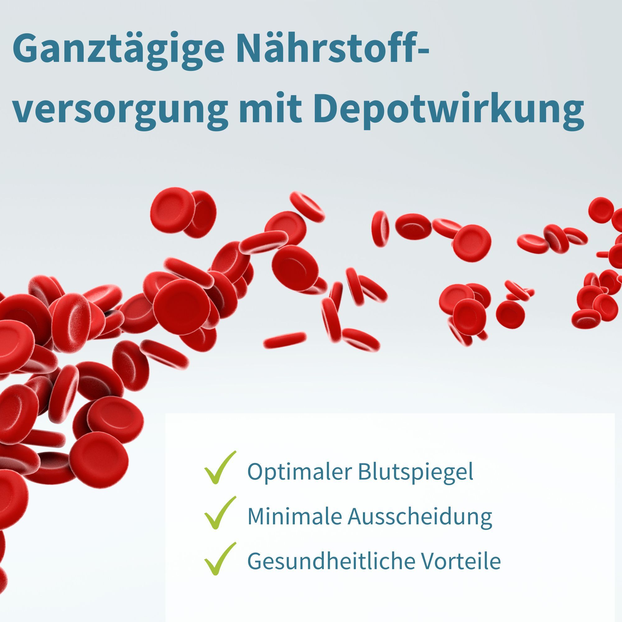 Igennus Super B-Komplex: Depotwirkung für ganztägige Nährstoffversorgung mit roten Blutkörperchen.