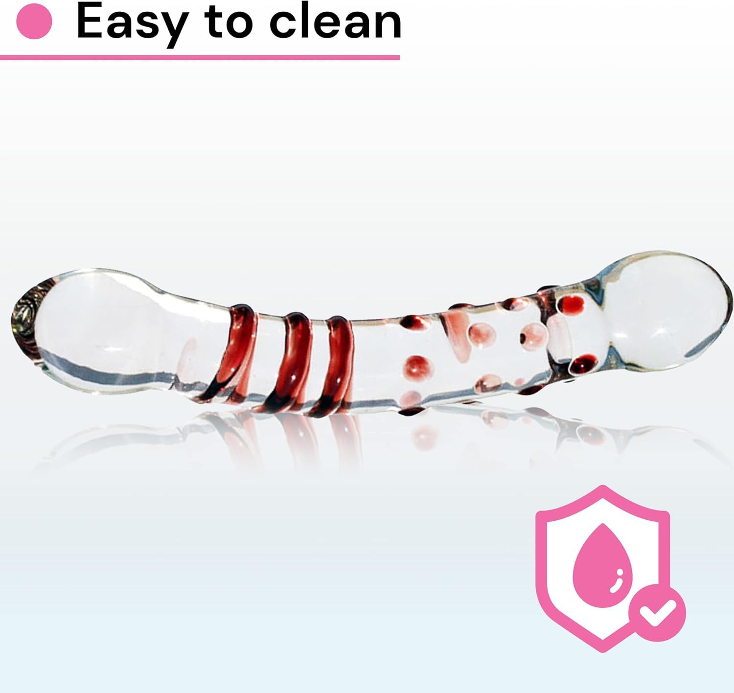 FOPS Glass dildo Rot 21 cm ⌀3,5cm Doppeldilos