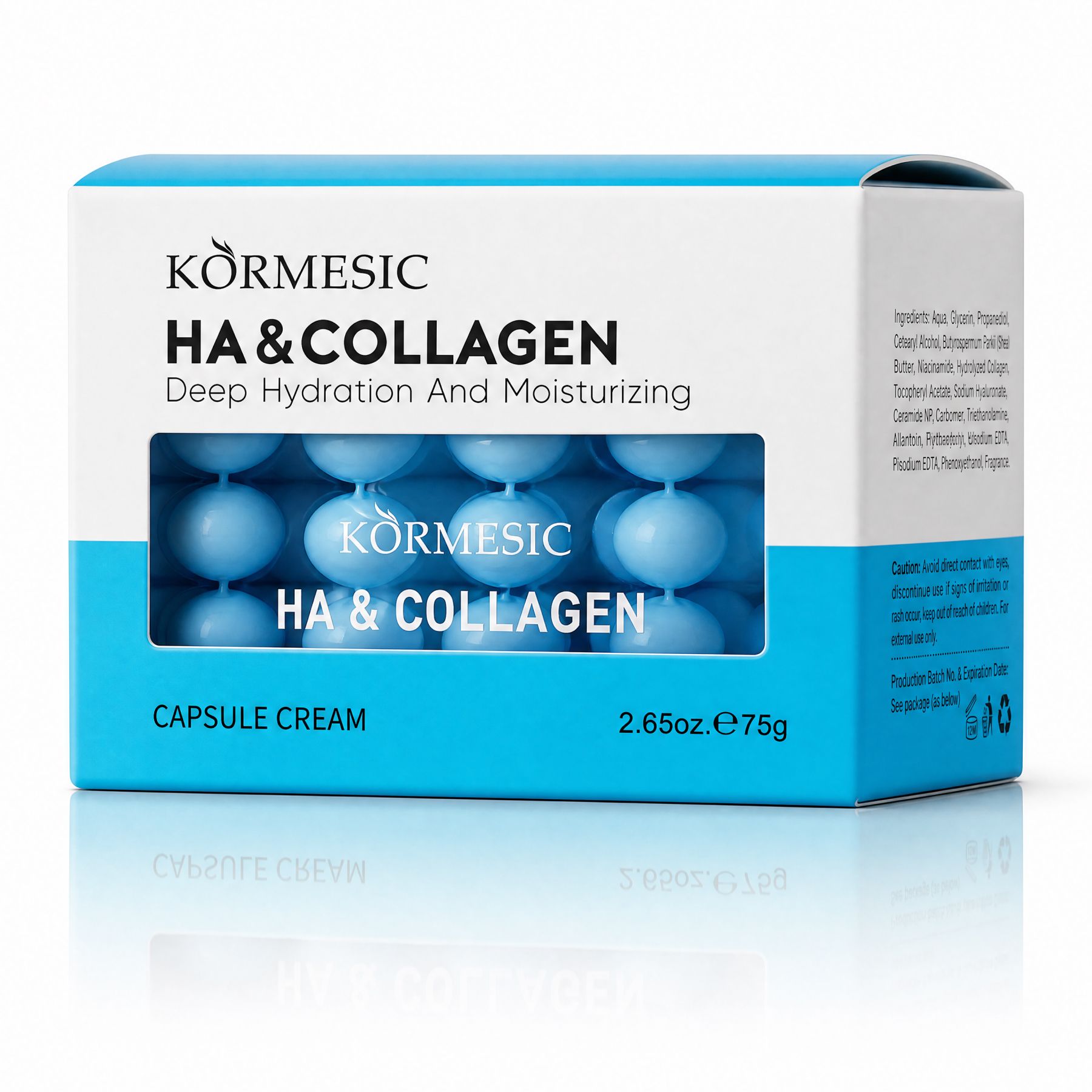 KORMESIC Gesichtscreme HA Hyaluron Collagen Kapselcreme Anti Falten