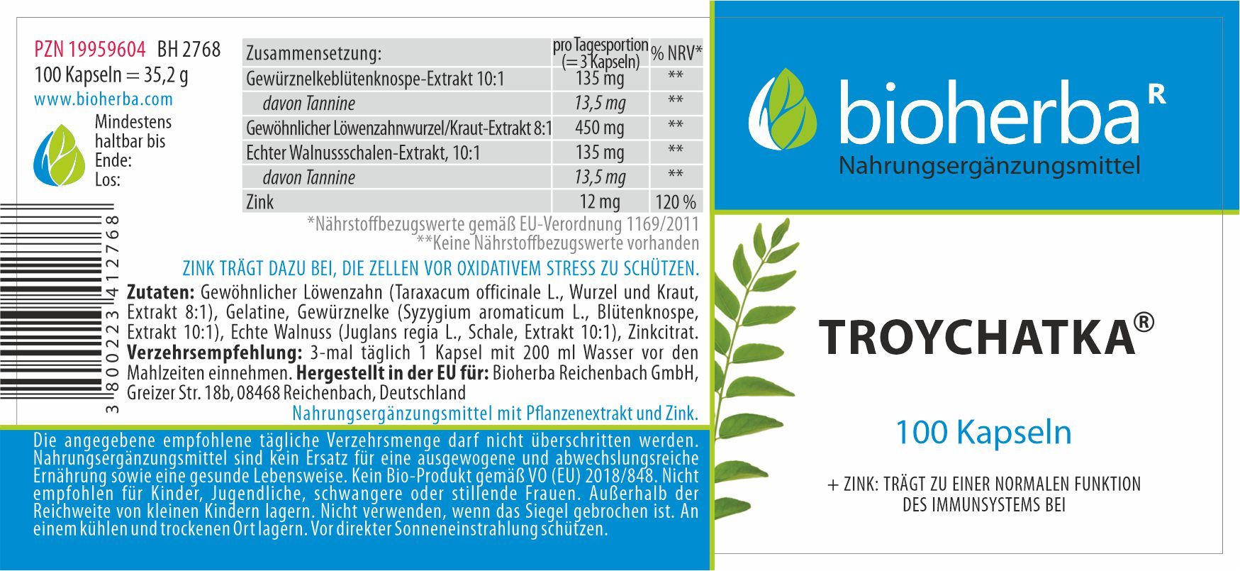 Bioherba Troychatka Kapseln