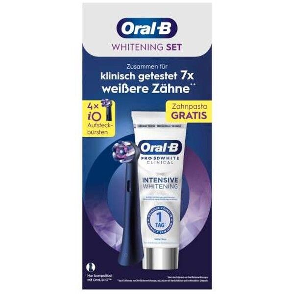Oral-B iO Strahlendes Weiss, Original Aufsteckbürsten für elektrische Oral-B iO Zahnbürsten, Schw