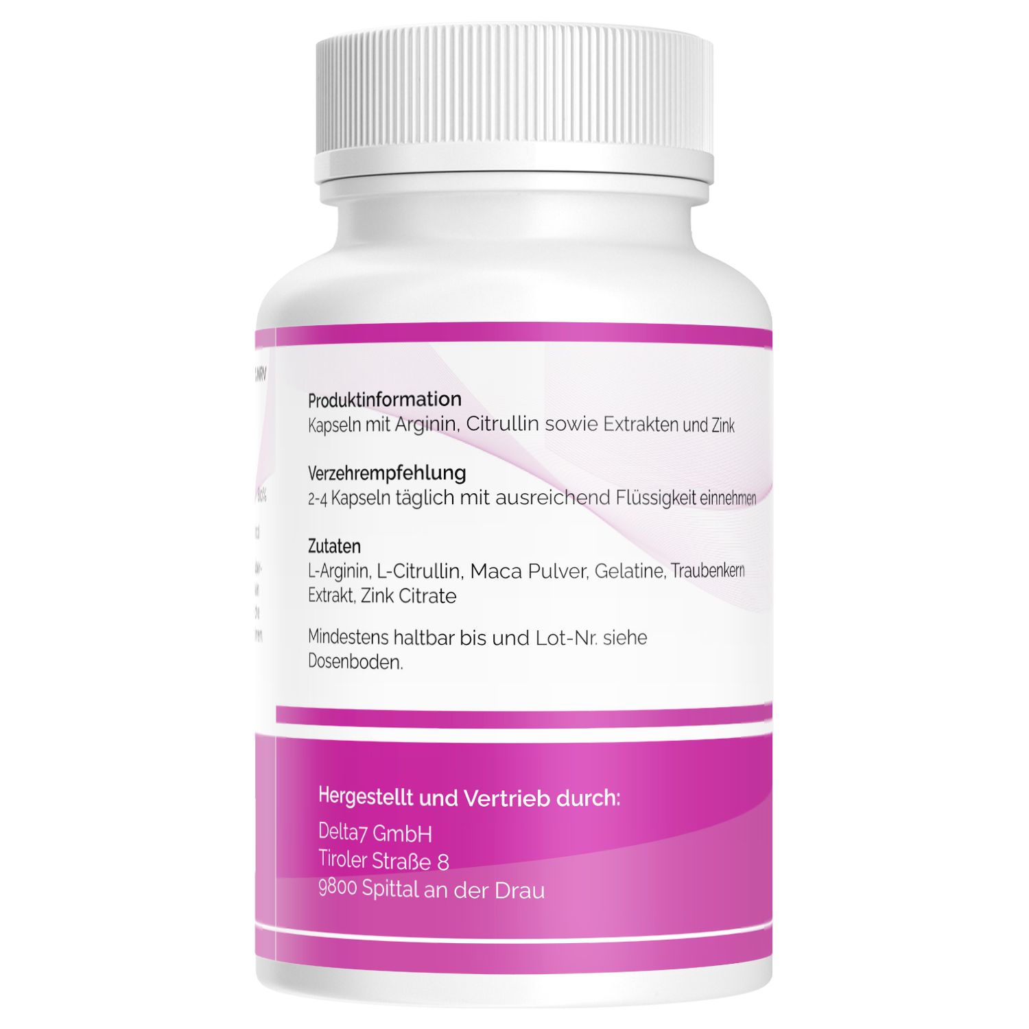 Voixan Frauen Kapseln: Rückseite der Flasche mit Produktinformationen und Zutaten.