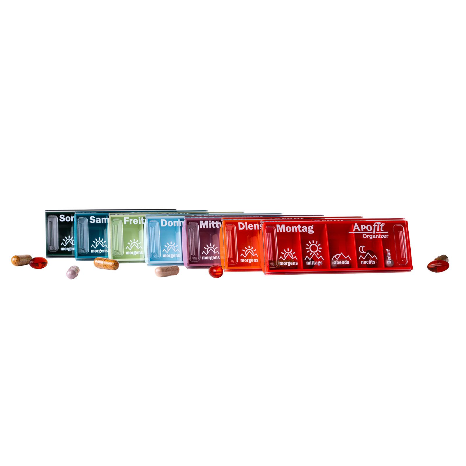 APOfit Wochendispenser 7 Dosierer Organizer bunt
