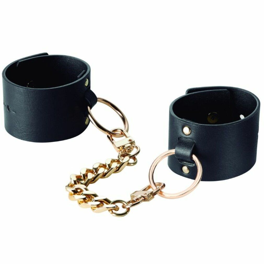 Bijoux Indiscrets - maze - Wide Cuffs - breite Armbänder/Handschellen aus Leder (vegan) - schwarz