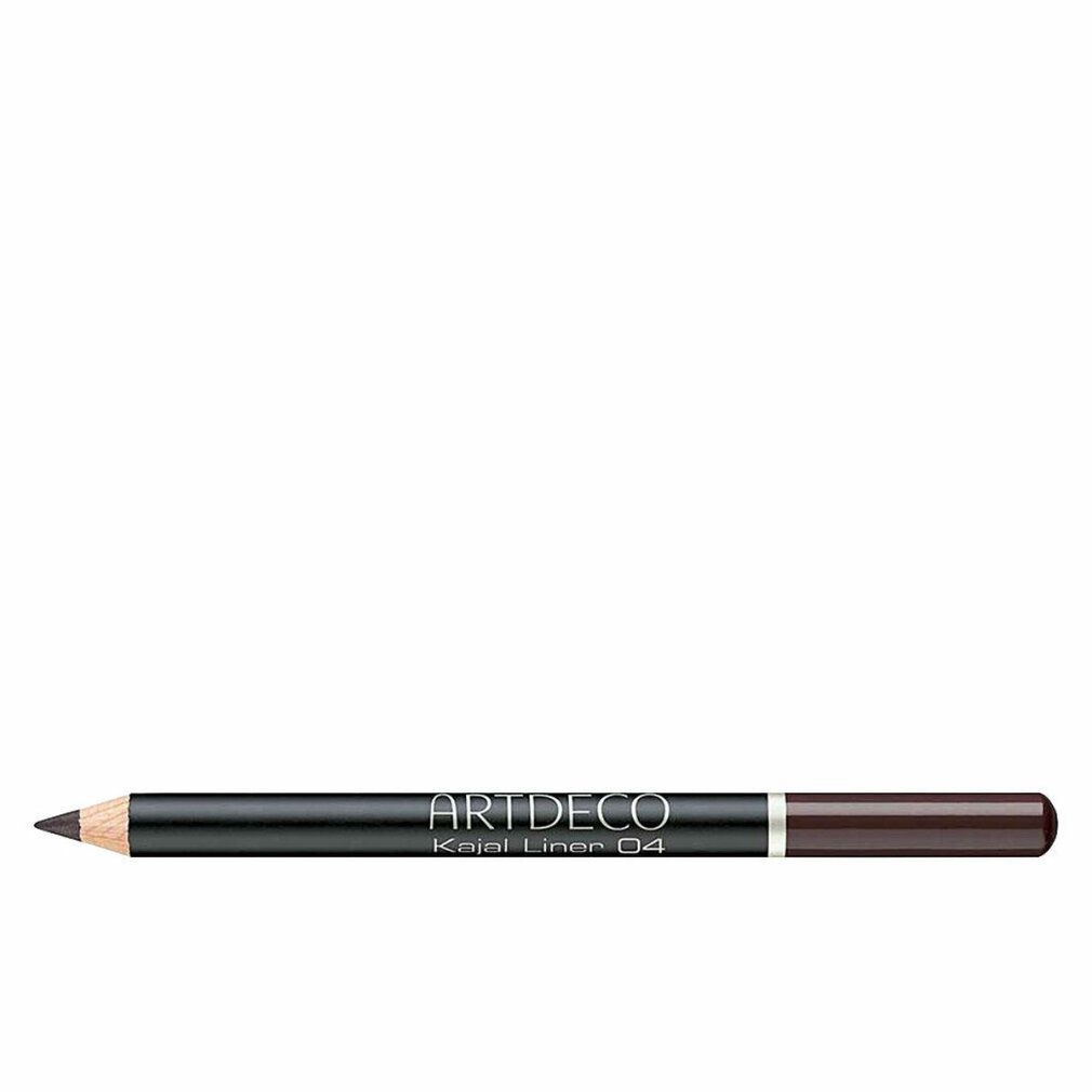 Artdeco Kajal Liner 04 Forest Brown. Dunkelbrauner Kajalstift mit Holzspitze und braunem Ende. Schwarzer Schaft mit weißer Schrift.