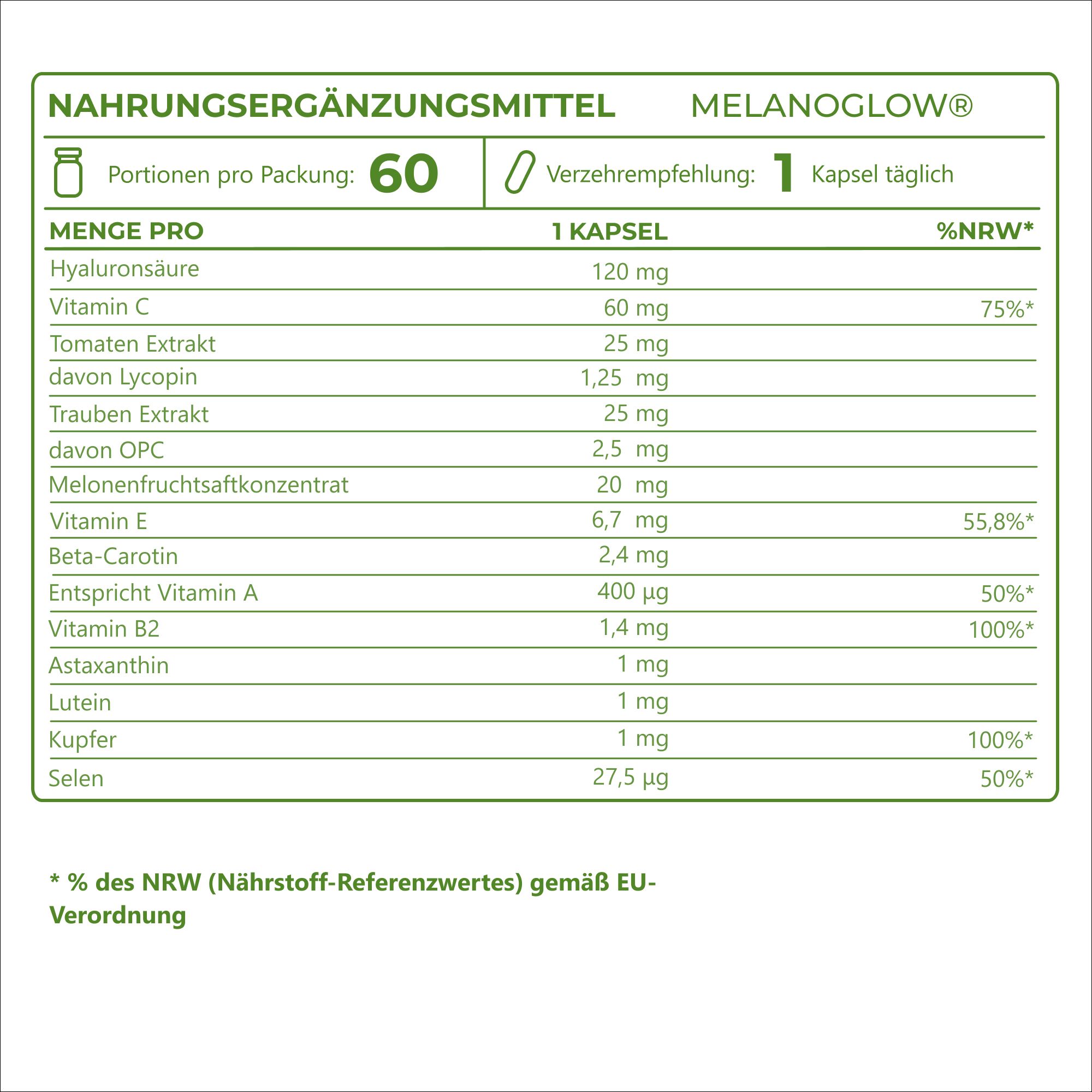 Vitality Nutritionals MelanoGlow