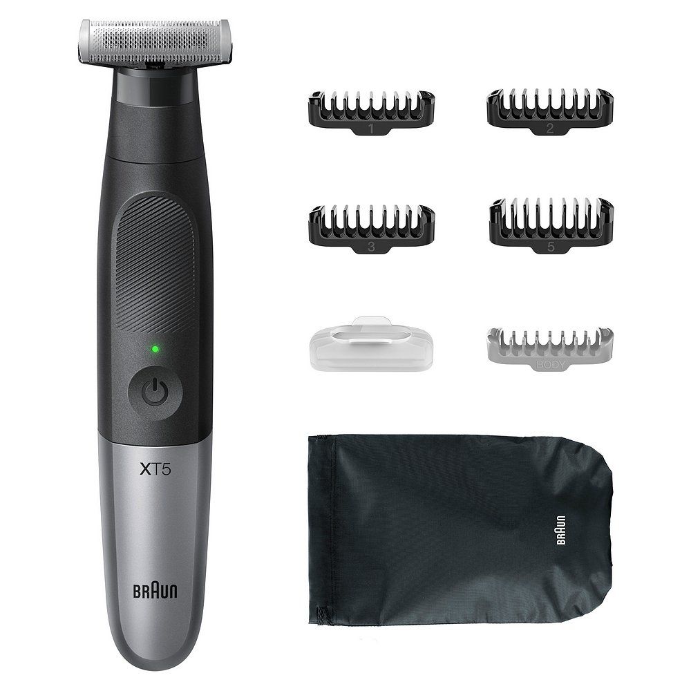 Braun Series XT5 All-in-One, Trimmer, Styler, Rasierer, +7 Zubehörteile, Scharfe 4D-Flex-Klinge, XT