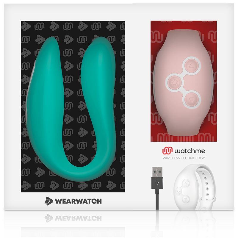 Wearwatch Dual-Technologie Watchme Vibrator-Set in Verpackung mit Ladekabel.