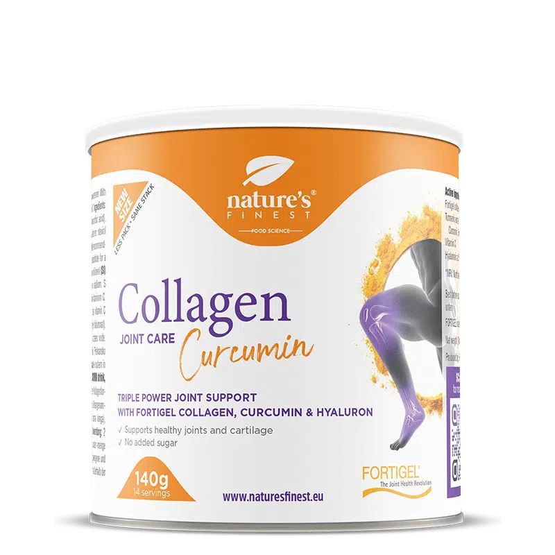Dose Nature's Finest Collagen Curcumin Joint Care mit Aufschrift 'Triple Power Joint Support'.