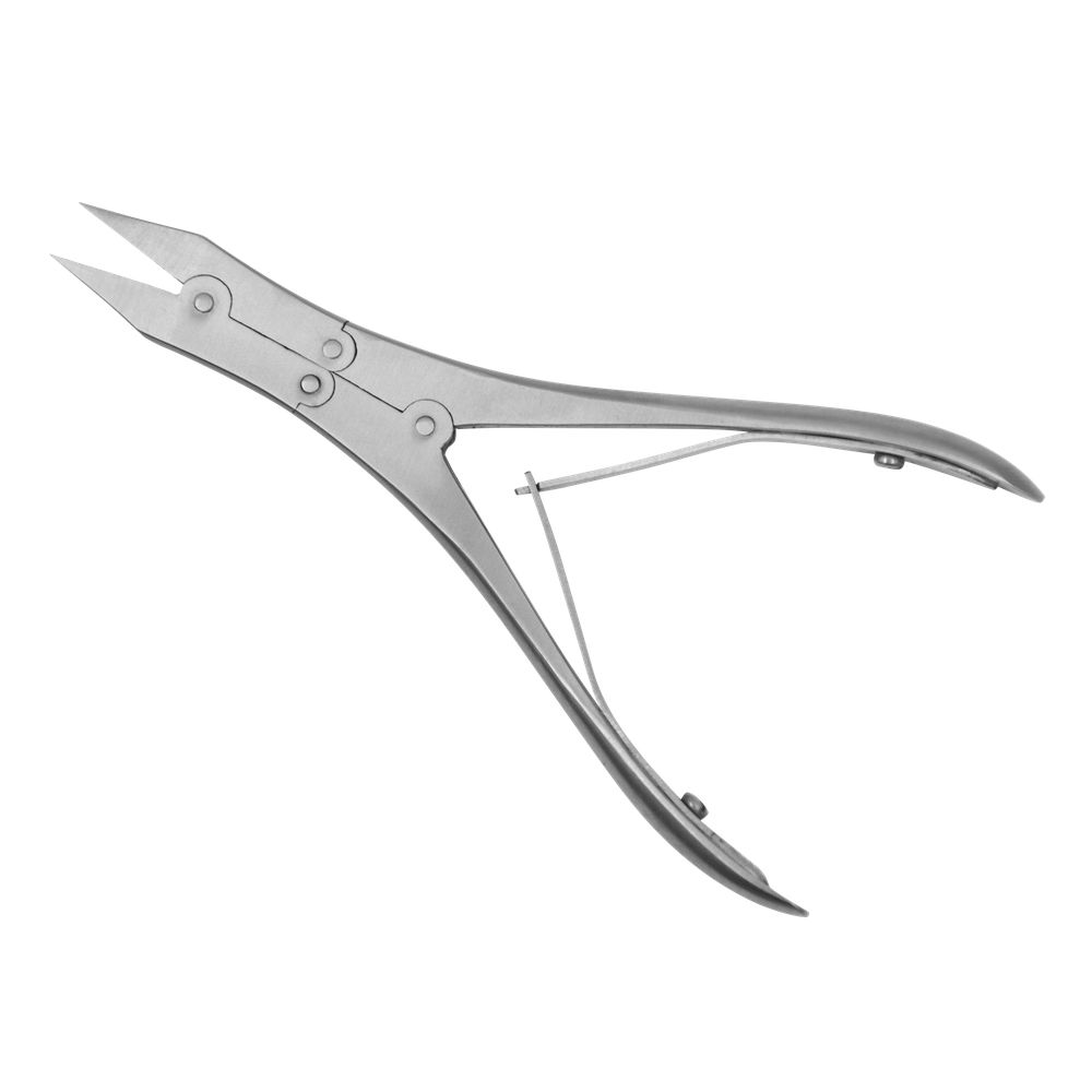 Nagelzange aus Edelstahl. Gerade Schneide, schlankes Design. Mit Feder.