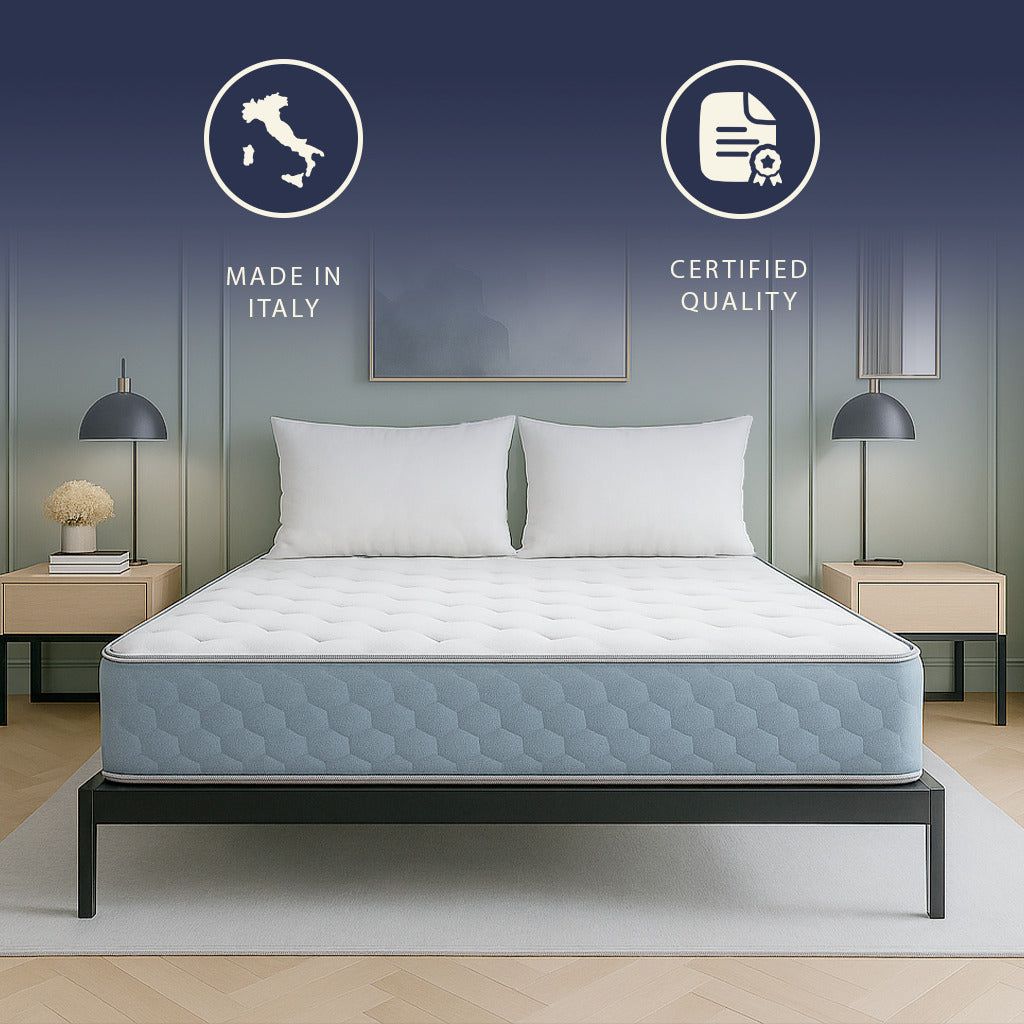 The White Stone Matratze 90x200 aus Hypoallergener Schaum und Memory Foam, Höhe 22 cm