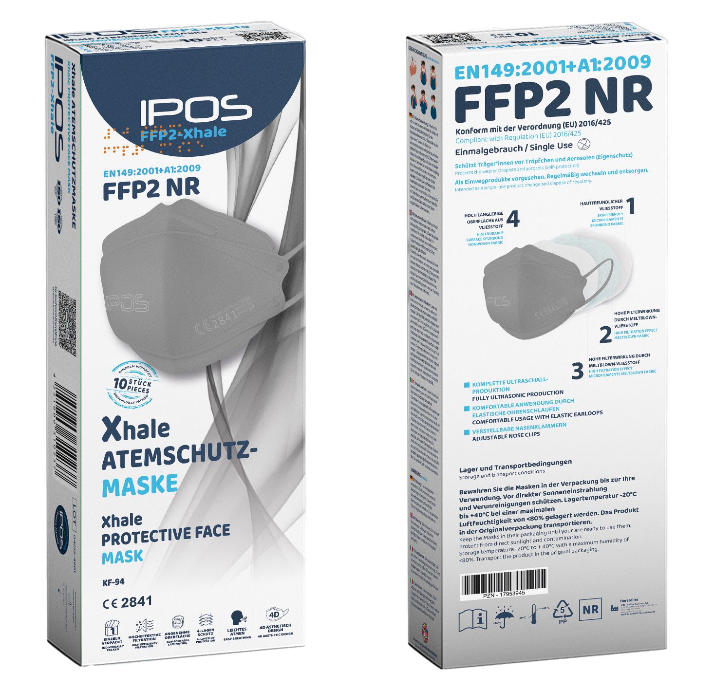 IPOS-FFP2 Xhale Masken einzelverpackt