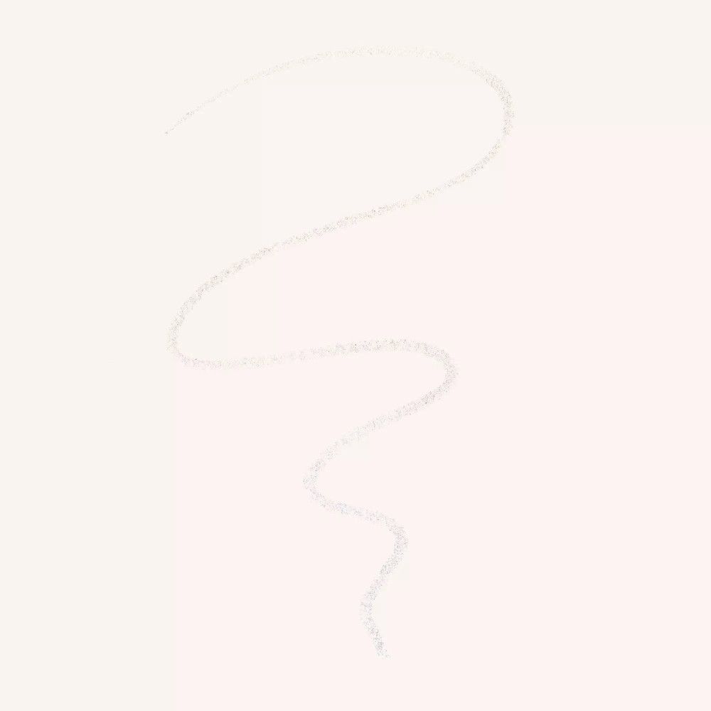 Weiße Linie, die mit einem Augengelstift gezogen wurde. Auf hellem Hintergrund.