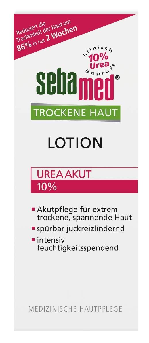 Sebamed Trockene Haut Lotion Urea Akut, lindert spürbar Spannungsgefühl, Rauheit und Juckreiz