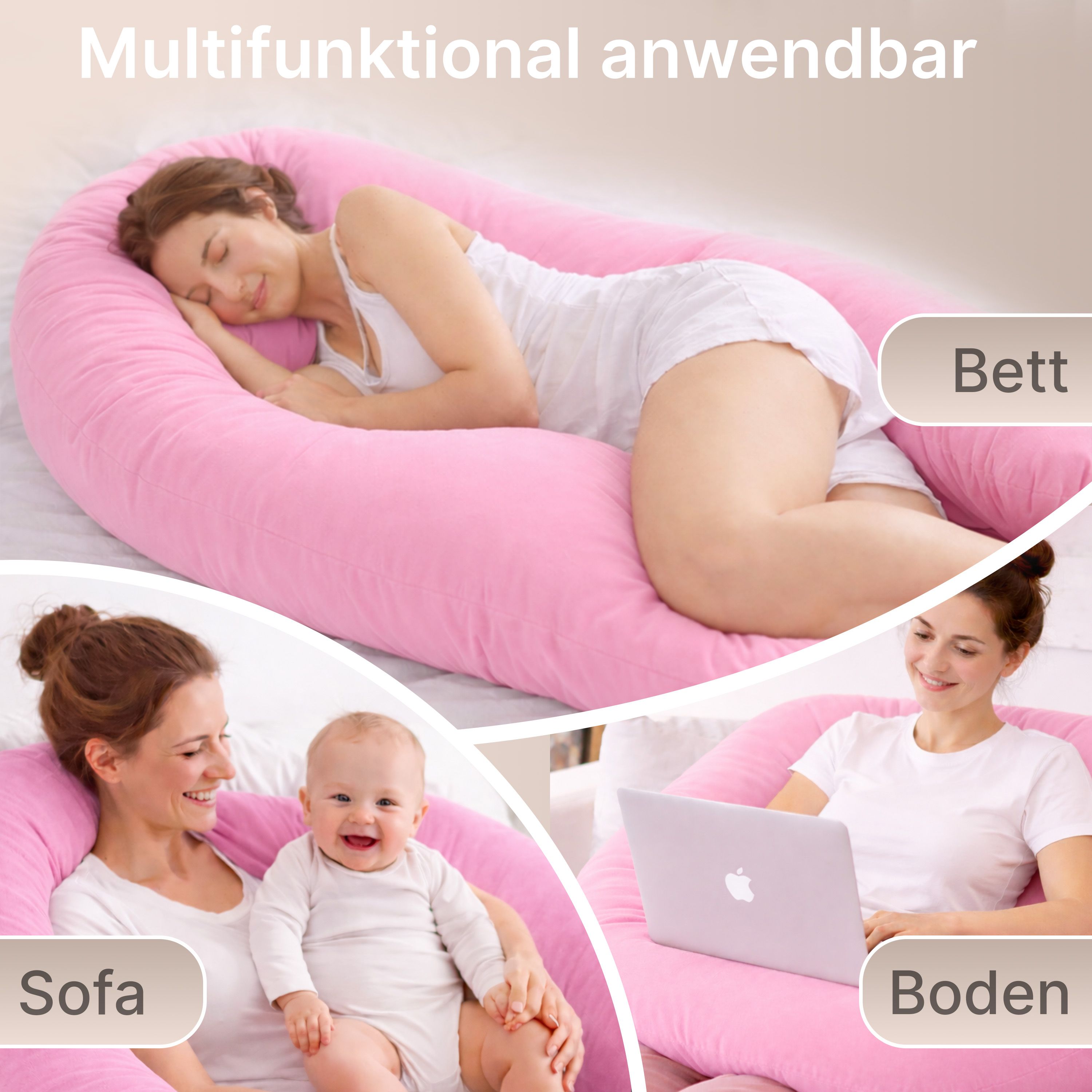 Multifunktions-Körperkissen mit Schlafmaske