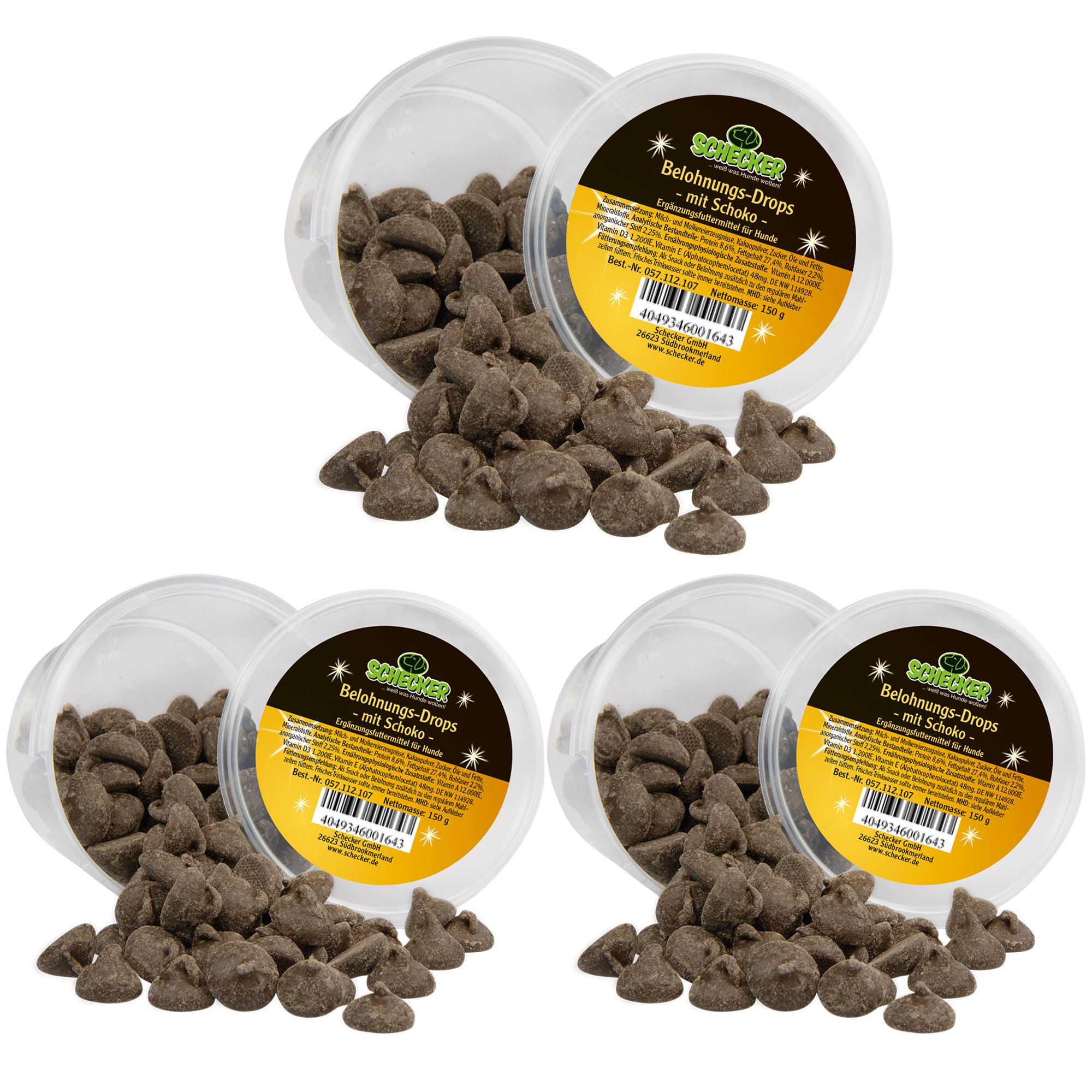 Schecker Hundepralinen -- Schoko -- Leckerlis - Belohnungsdrops - Hundesnacks