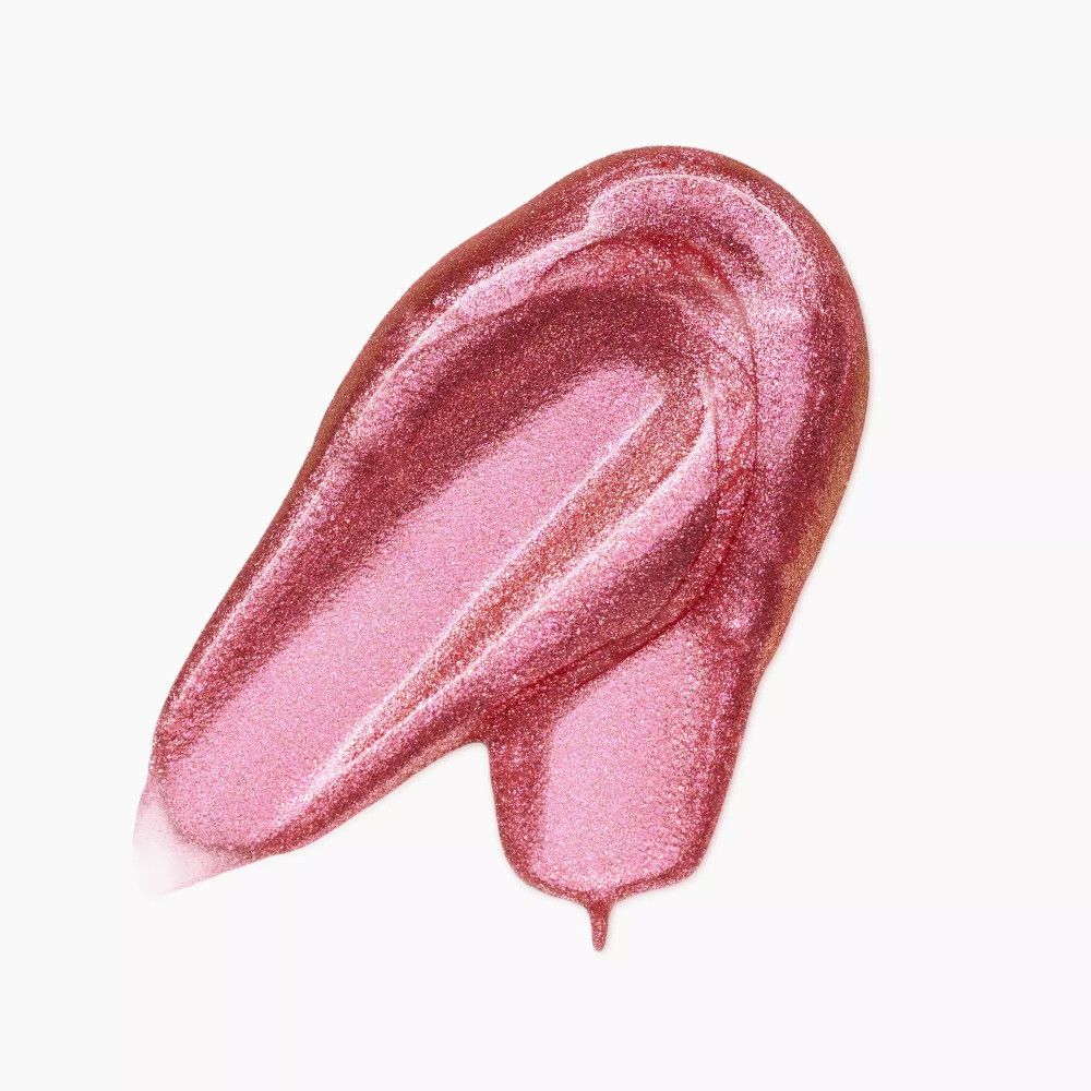 Rosa Flüssig-Lidschatten-Swirl auf weißem Hintergrund. Glänzende Textur.