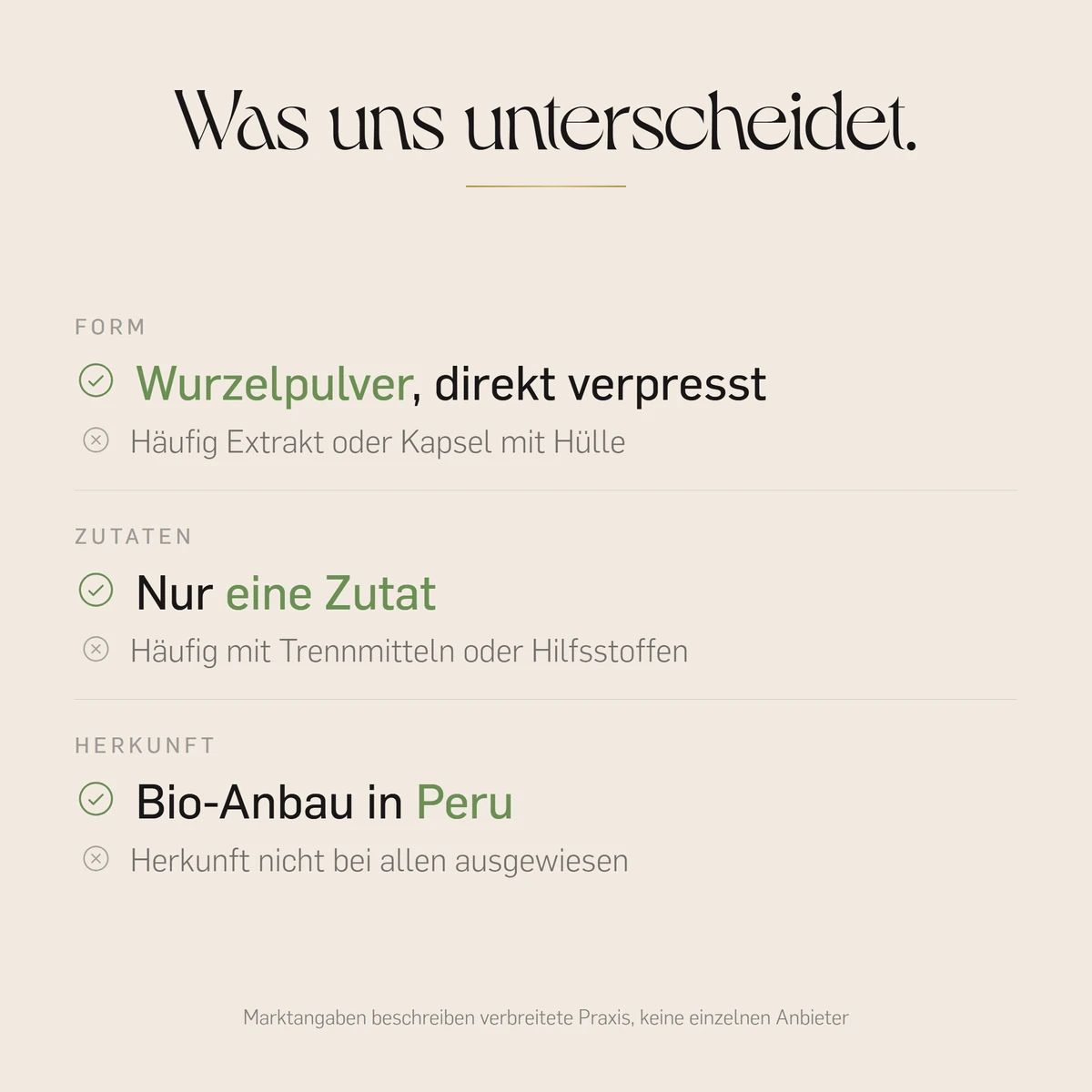 Kurkraft Bio Maca Schwarz: Wurzelpulver, nur eine Zutat, Bio-Anbau in Peru.