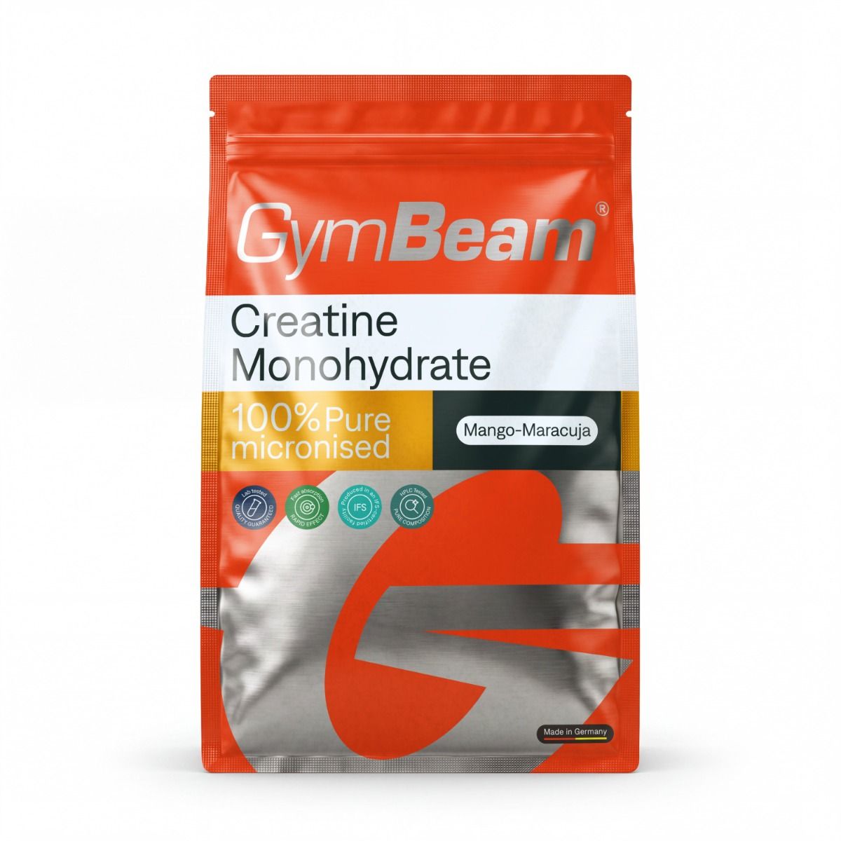 GymBeam Kreatin Monohydrat Pulver, Mango-Maracuja Geschmack. 100% rein, mikronisiert.