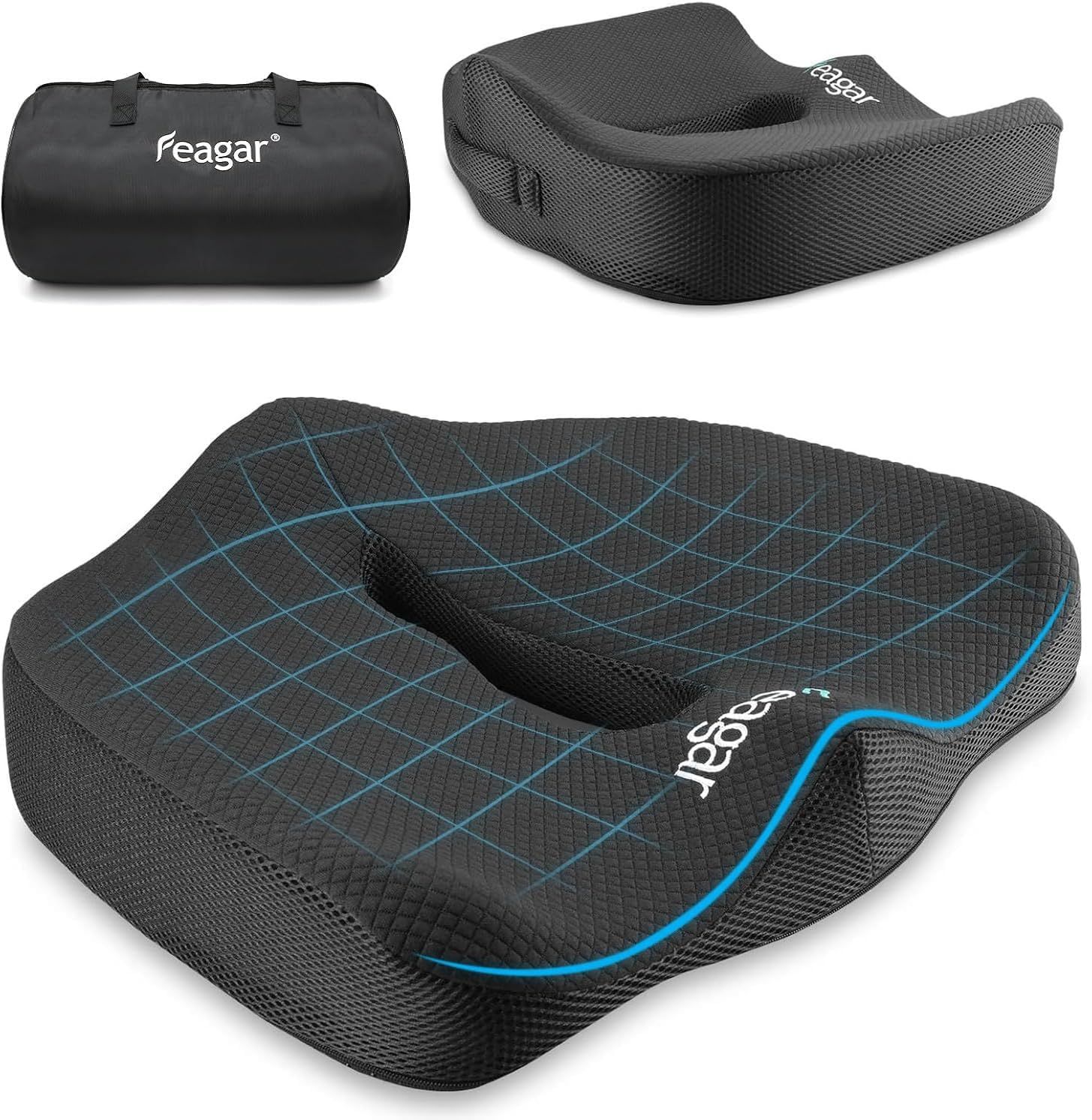 Feagar Sitzkissen Orthopädisches Sitzkissen aus Memory Foam