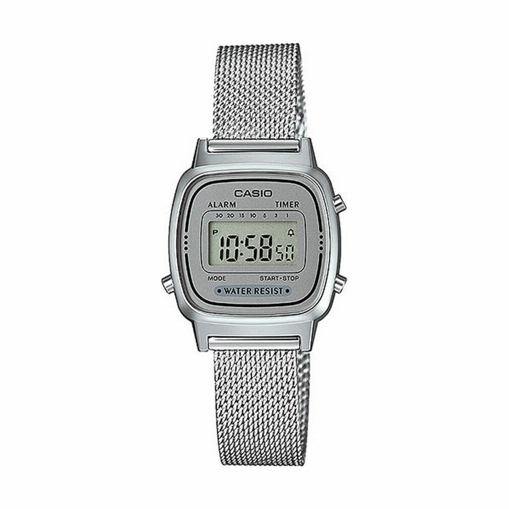 Casio Damen Digital Quarz Uhr mit massives Edelstahl Armband